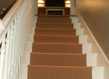 Carpet installation on stairs