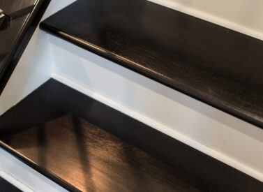 Dark stained walnut stairs 1644 7